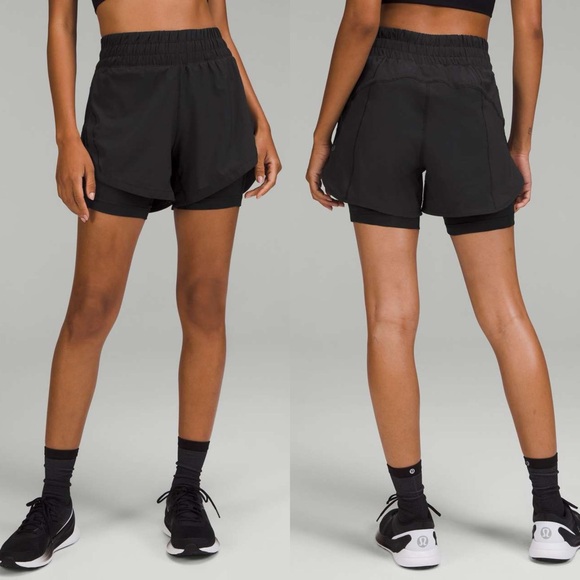 Lululemon Track That 2-in-1 High-Rise Short 6" Black - Picture 1 of 6